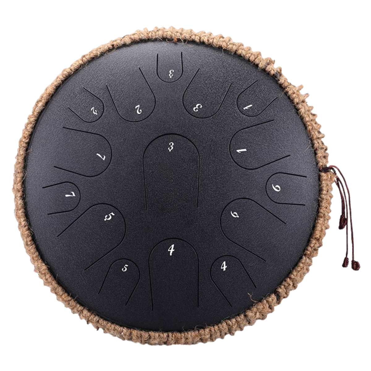 Dreemelody 14-inch titanium steel tongue drum, 15 notes in D major, Textured Black