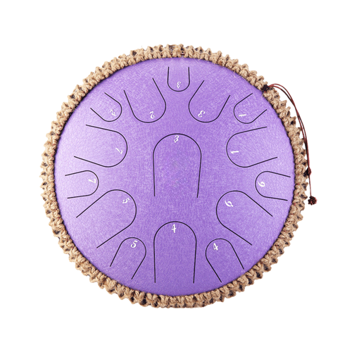 14-Inch Steel Tongue Drum, 15 Notes — Titanium Steel, D Major