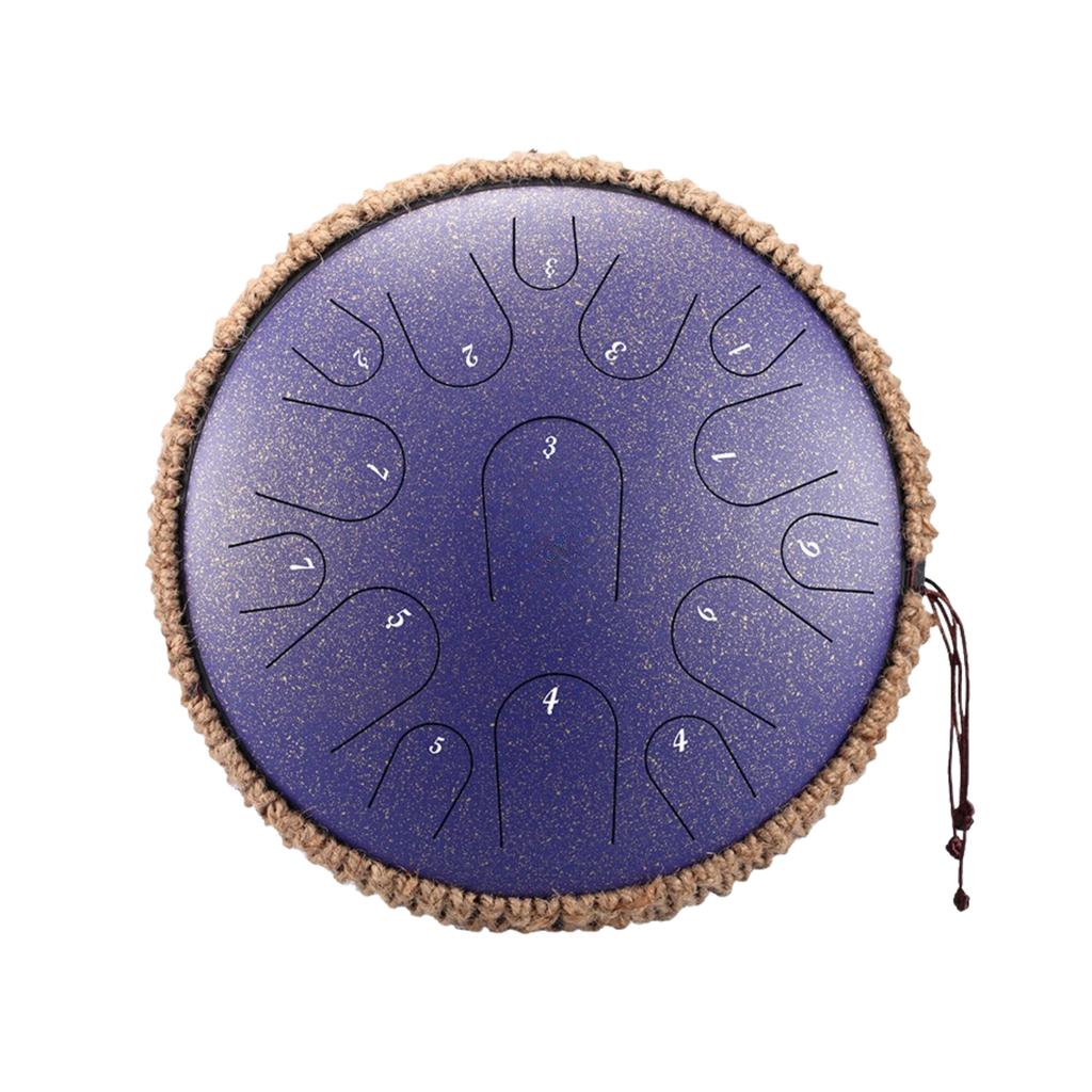 14-Inch Steel Tongue Drum, 15 Notes — Titanium Steel, D Major