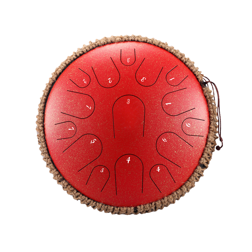 14-Inch Steel Tongue Drum, 15 Notes — Titanium Steel, D Major
