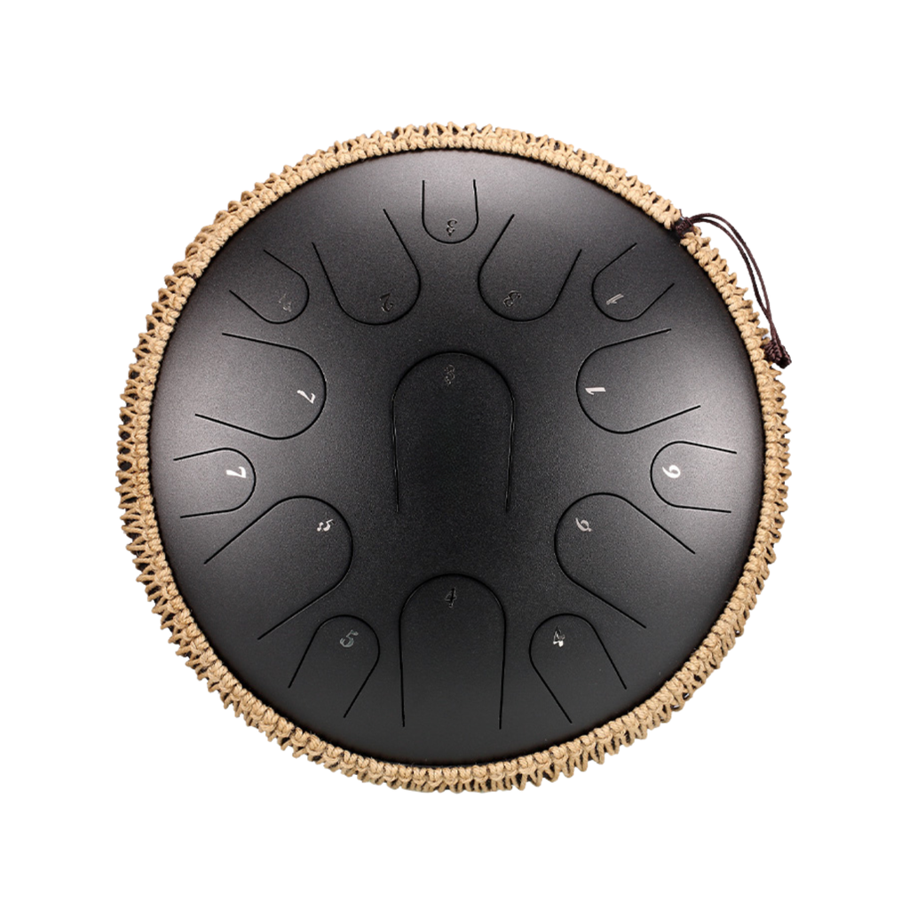 14-Inch Steel Tongue Drum, 15 Notes — Titanium Steel, D Major