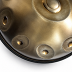16-Note Mutant Handpan, 10+6 — Two Playable Faces, Ember Steel