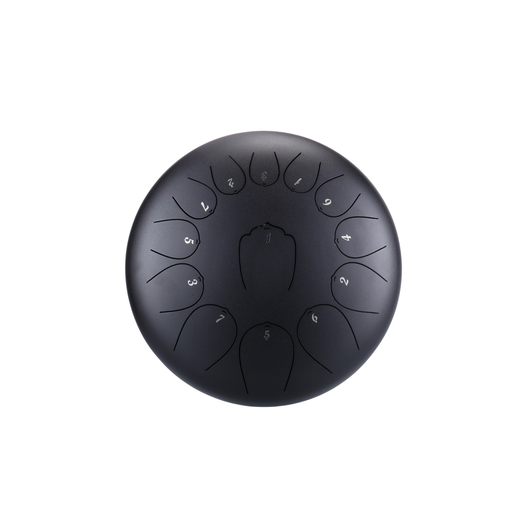 12-Inch Steel Tongue Drum, 13 Notes in C Major — Full Kit