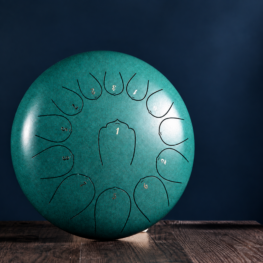12-inch steel tongue drum, engraved note names