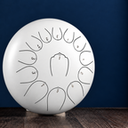 12-inch steel tongue drum, in the hand